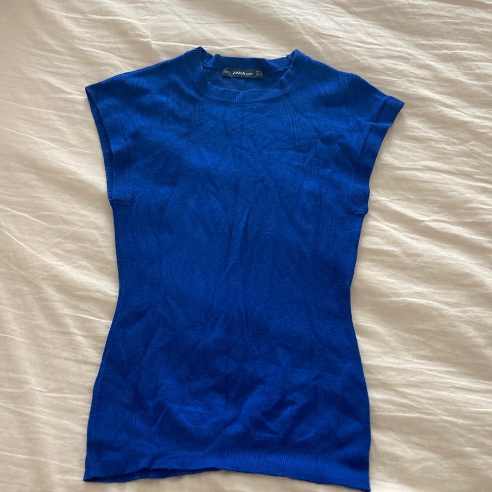 Zara Vibrant Blue Crew Neck Sweater